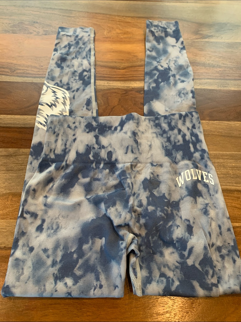 Darc Sport Blue Tie-Dye 'Wolves' Active Leggings